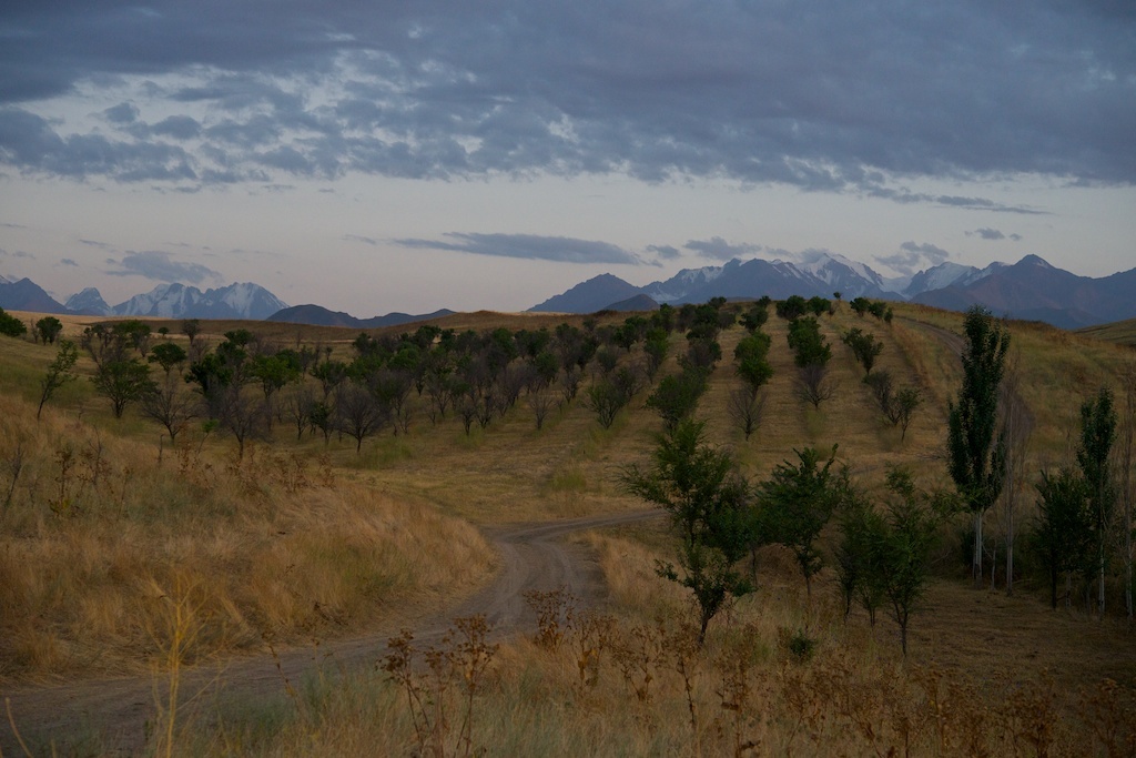 закат за Орто-Саем, пригород Бишкека